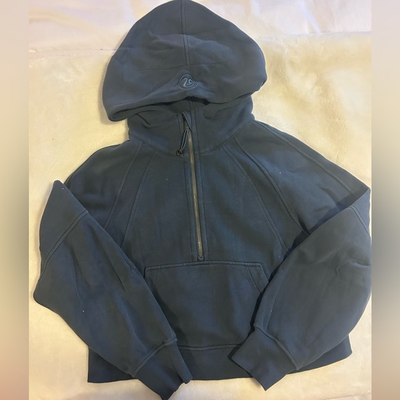 Lululemon Oversized Half Zip Scuba Hoodie Iron Blue - Picture 2 of 5